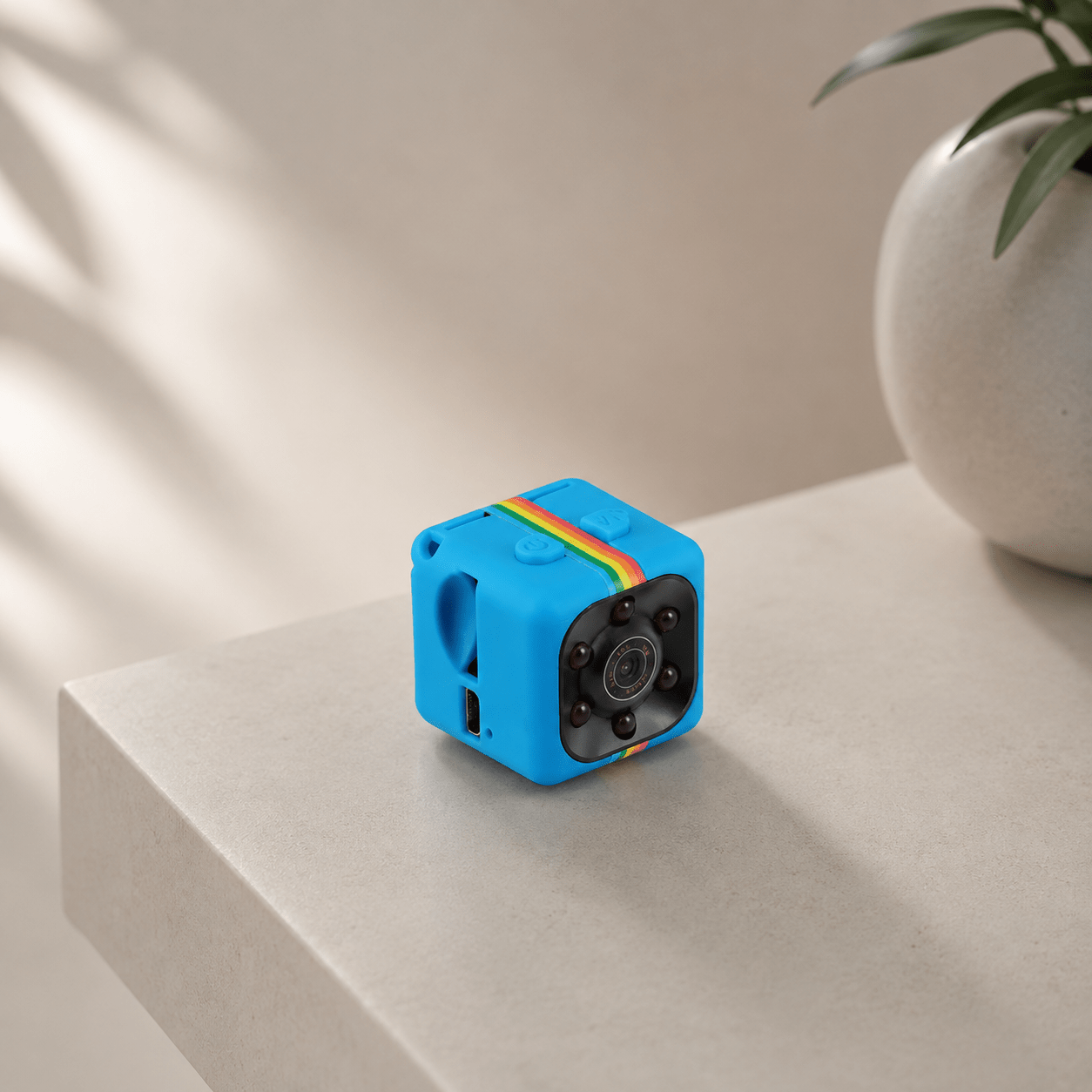 Mini HD cube camera — lens and compact housing detail