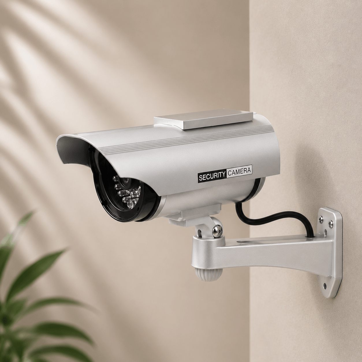 Dummy security camera — flashing red deterrent LED
