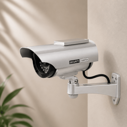 Dummy security camera — flashing red deterrent LED