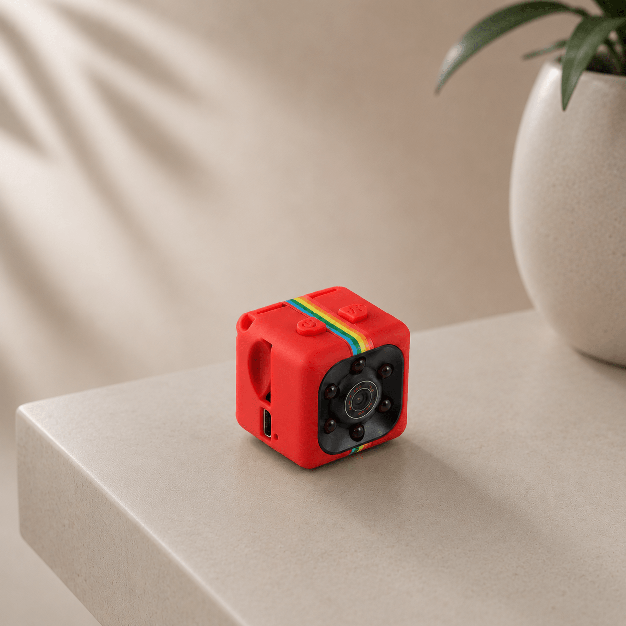 Mini HD cube camera — discreet indoor placement